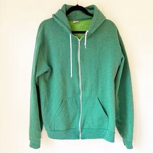 American Apparel Green Zip-Up Hoodie